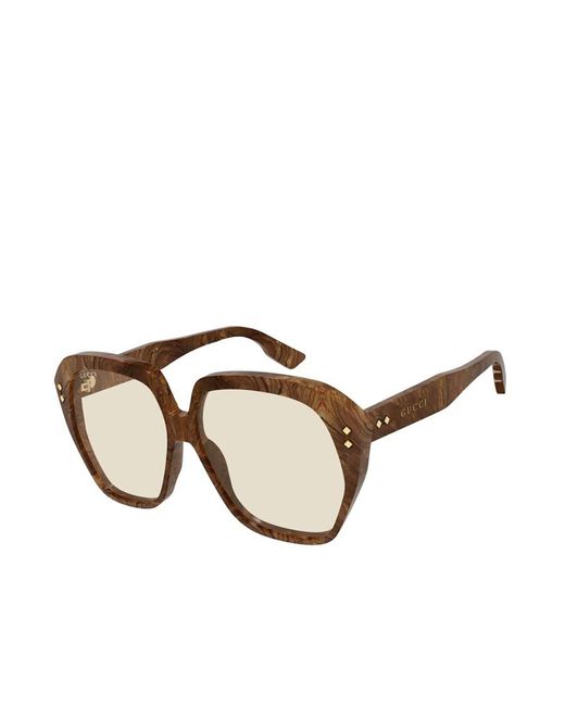 Gucci Metallic Tinted Square Sunglasses