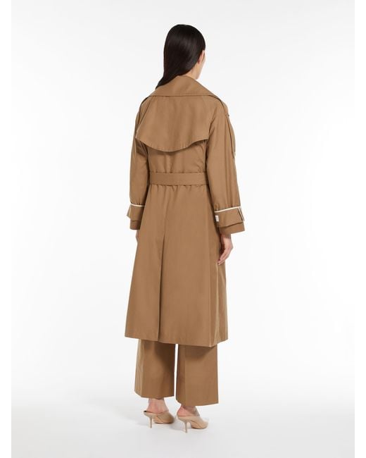 Max Mara Brown Waterproof Twill Trench Coat