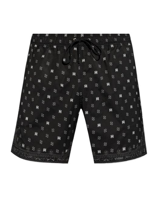 Amiri Black Ma Paisley Swim Shorts for men