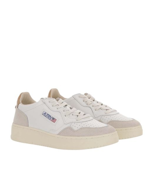 Autry White Medalist Leather Sneakers