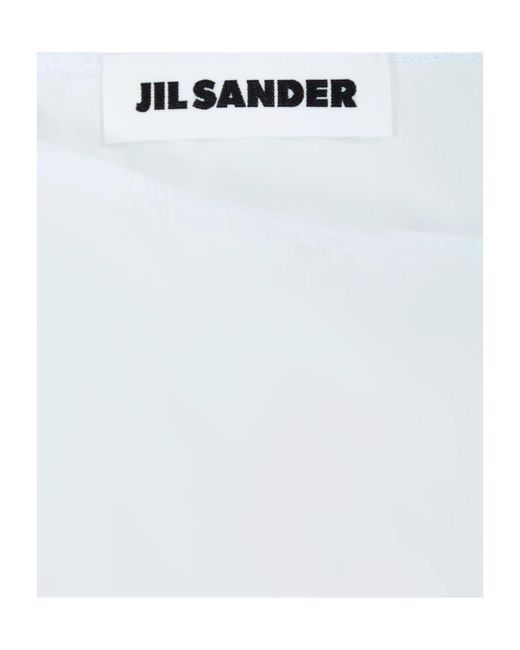 Jil Sander White Logo-Detail Midi Skirt