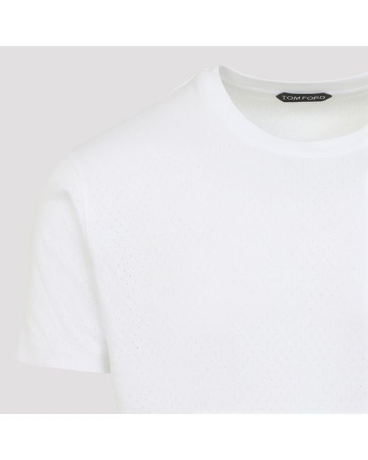 Tom Ford White Short Sleeved Crewneck T-Shirt for men
