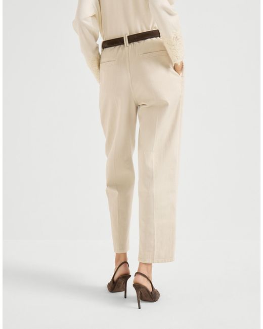Brunello Cucinelli Natural Pleated Trousers