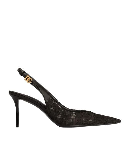 Dolce & Gabbana Multicolor Lace Slingback Pumps