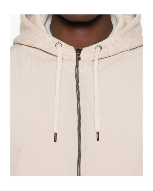 Herno Natural Zip-Up Hooded Jacket for men