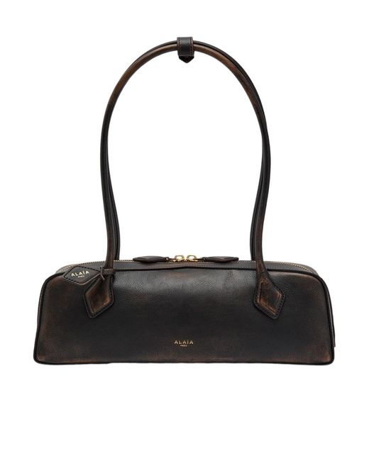 Alaïa Black Le Teckel Medium Grained Leather Shoulder Bag