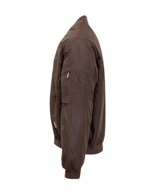 Represent Brown Bomber Jacket With Embroidered Logo for men