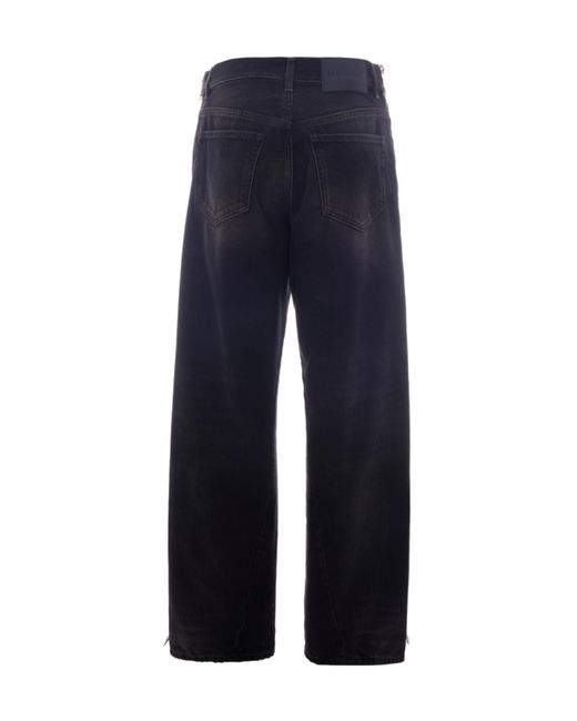 Haikure Blue Zip-Detailed Straight-Leg Jeans