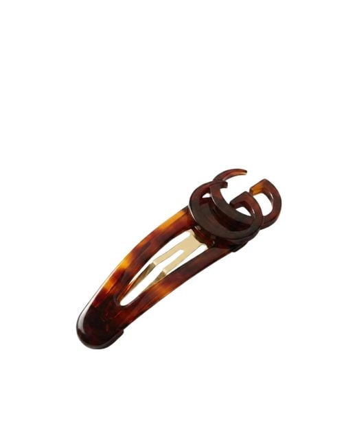 Gucci Brown Hair Clip With Double G