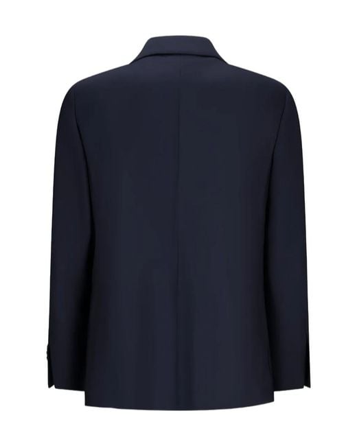 Lardini Blue Single-Breasted Patch-Pocket Jacket for men
