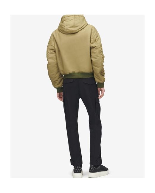 McQueen Green Logo Appliqué Bomber Jacket for men