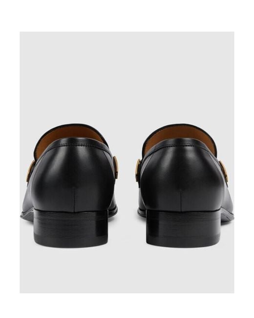 Gucci Black Logo Detailed Loafers for men