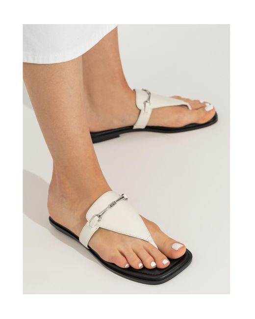 MICHAEL Michael Kors White Lena T-Strap Sandals