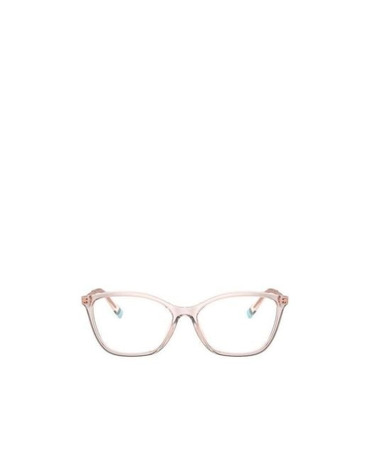 Tiffany & Co White Rectangle Frame Glasses