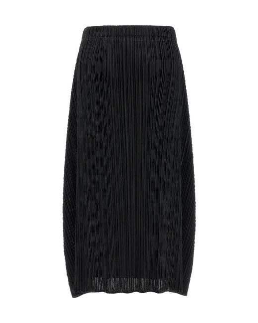 Pleats Please Issey Miyake Black Pleats Please Issey Miyake Monthly Colors: October A-Line Midi Skirt