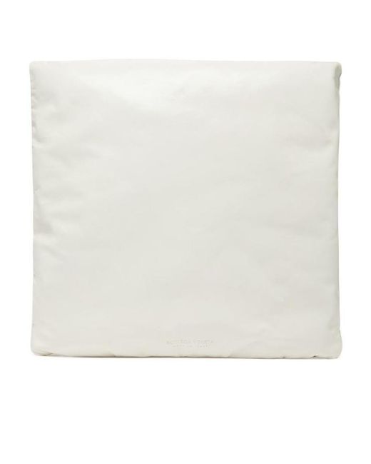 Bottega Veneta White Logo Square Clutch