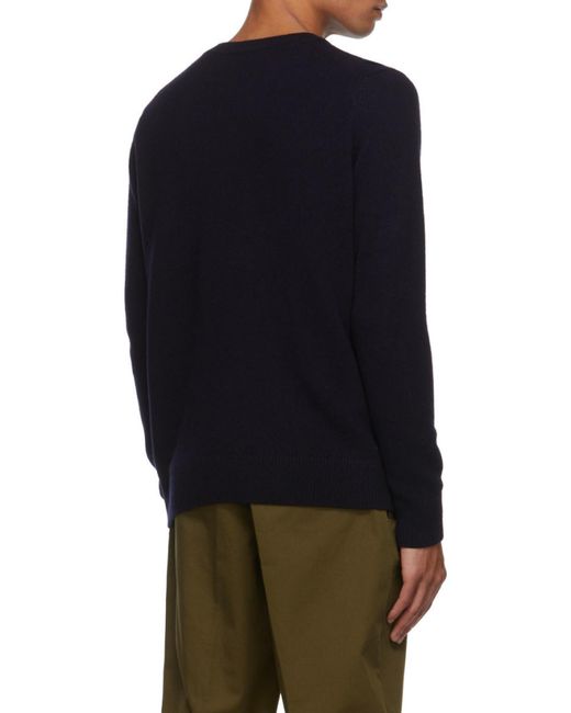 Maison Kitsuné Blue Maison Kitsuné Baby Fox Patch Cosy R-Neck Pullover for men