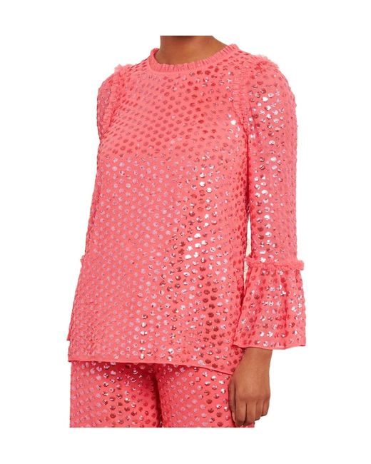 Needle & Thread Red Raindrop Gloss Tunic