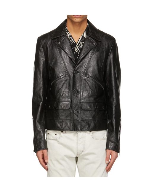 Saint Laurent Black Application Casual Jacket for men