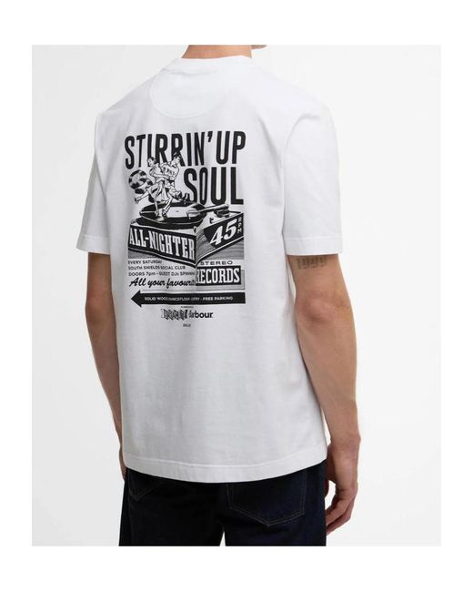 Barbour White Logo-Print T-Shirt for men