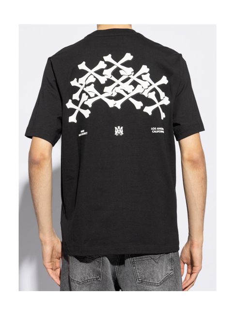 Amiri Black Bones Stacked T-Shirt for men