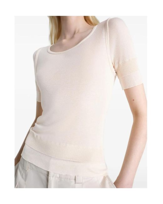 Lemaire White Trompe L'Oeil Ribbed Top