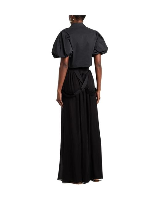 Max Mara Black Solid Color Flared Skirt