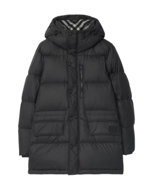 Burberry Black Nylon Hooded Puffer Jacket for men
