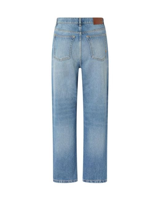 Pinko Blue Appliqué-Patch Straight-Leg Jeans
