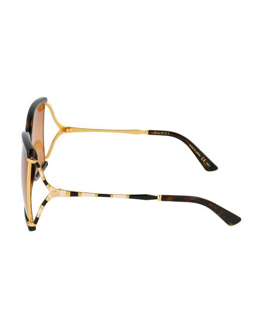 Gucci Natural Tortoiseshell Square-Frame Sunglasses