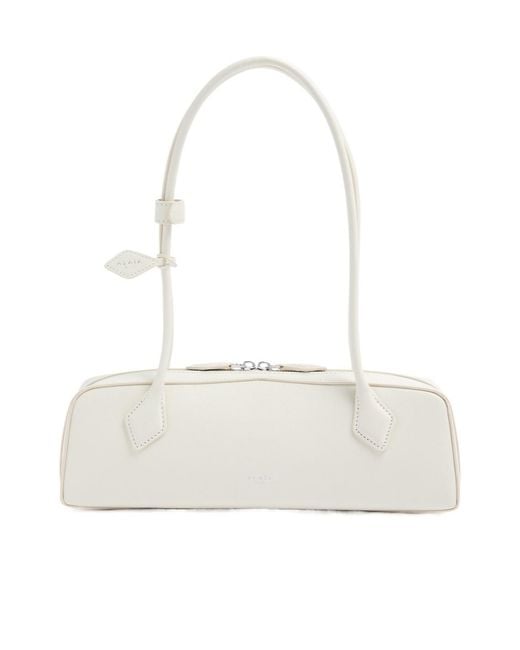 Alaïa White Le Teckel Medium Grained Leather Shoulder Bag