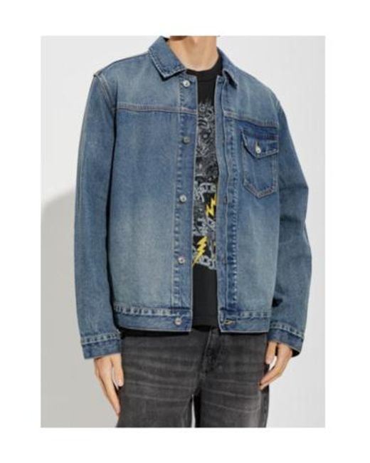 AllSaints Blue Wash Denim Jacket for men