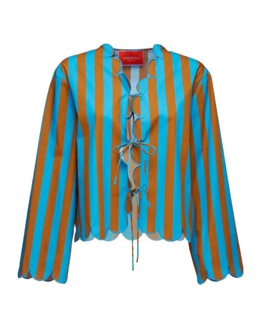LaDoubleJ Blue Vertical-Stripe Jacket