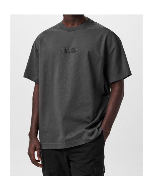 Barbour Black Oversized Collins T-Shirt for men