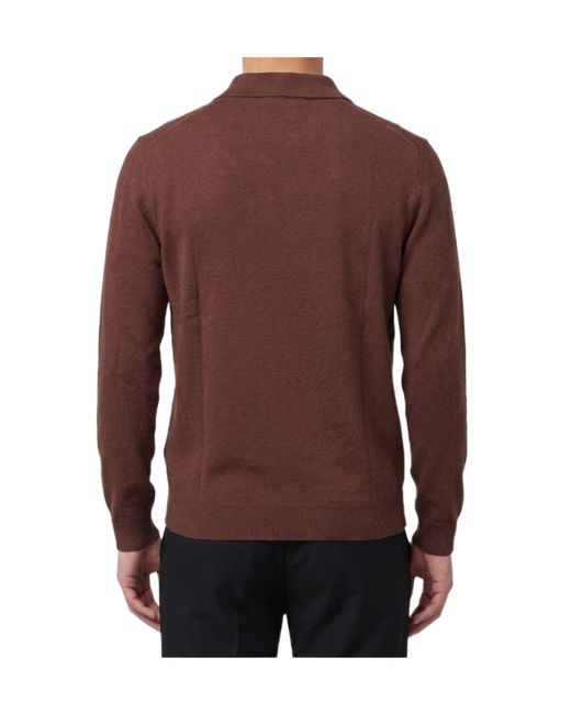 The Row Brown Ripley Long-Sleeve Polo Shirt for men