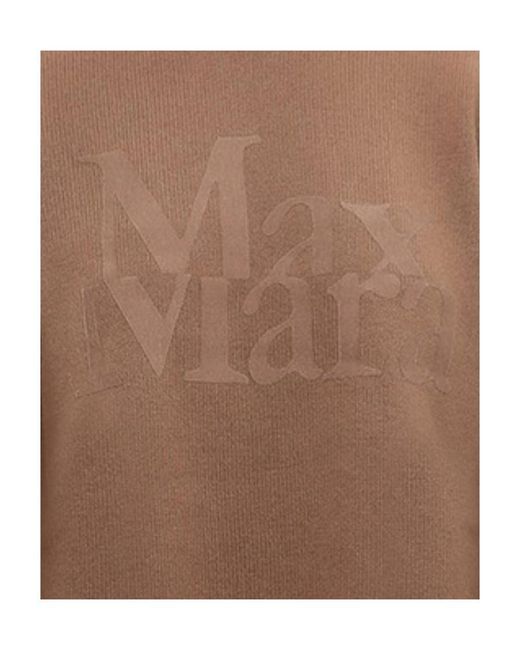 Max Mara Brown Logo Knitted Pullover