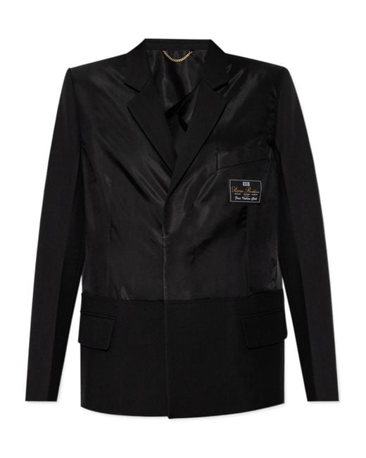 Victoria Beckham Black Logo-Tag Blazer