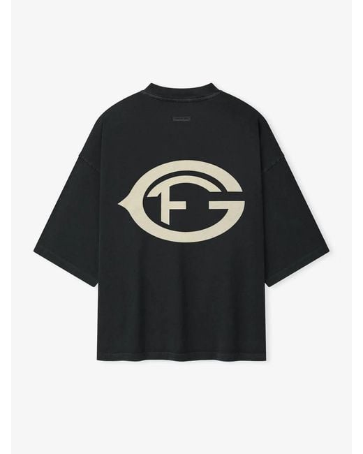 Fear Of God Black Oversized Logo T-Shirt for men