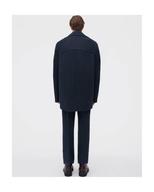 Bottega Veneta Blue Curved Shape Double Coat for men