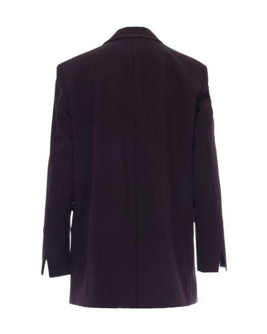 Pinko Blue Oversized Buttoned Stretch Blazer