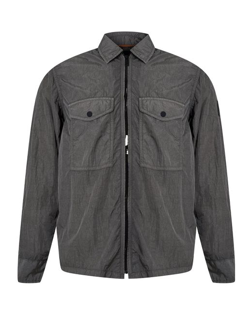Boss Gray Zip Shacket for men