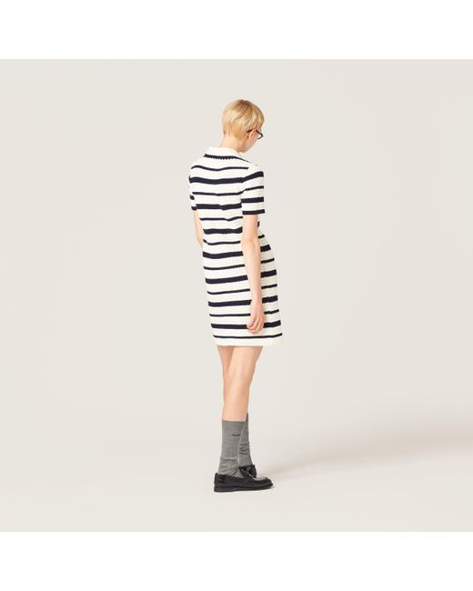 ワンピース MIU MIU COTTON SHORT POLO DRESS Miu Miu Cotton Polo Dress in Blue | Lyst