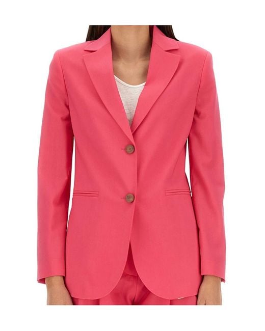 Alysi Pink Single-Breasted Buttoned Blazer