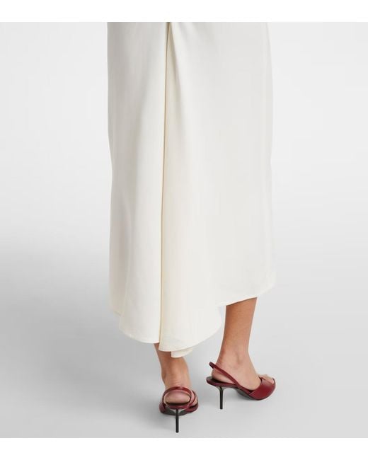 Victoria Beckham White Collared Long-Sleeved Dress
