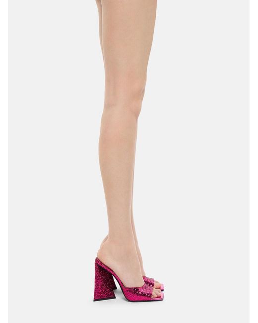 The Attico Purple The Luz Glitter Slip-On Mules