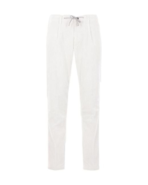 Eleventy White Belt Loop Casual Pants for men