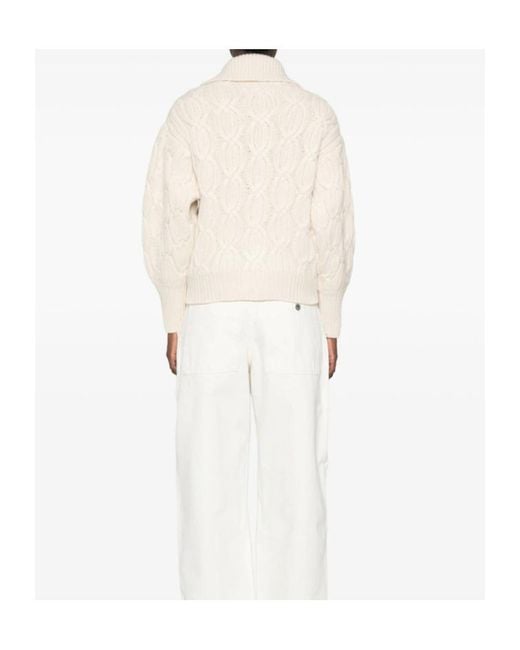 Brunello Cucinelli Natural Cable-Knit Cardigan