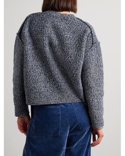 Proenza Schouler Blue Remy Crew Neck Blended Sweater