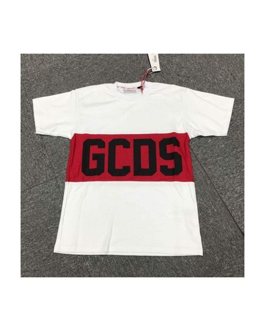 Gcds Red Logo Printed T-Shirt for men