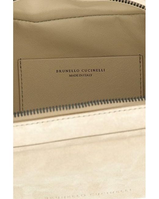 Brunello Cucinelli Natural Boston Explorer Small Handbag